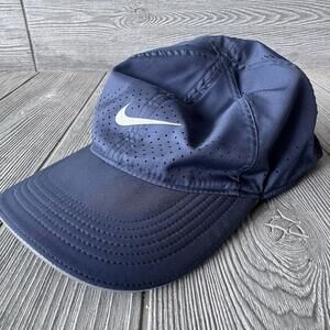 Nike Featherlight Dri-FIT Running Hat Navy Blue Adjustable Performance Cap